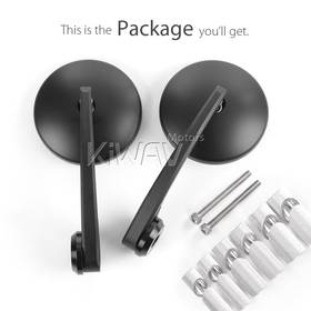 Eclipse black heavy weight bar end mirrors for 7/8, 1, 1-1/4 Inch hollow handlebar