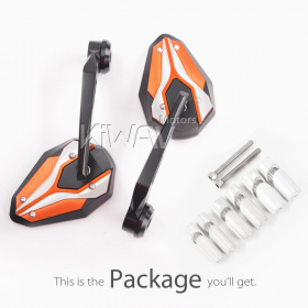 ViperII orange heavy weight bar end mirrors for 7/8, 1, 1-1/4 Inch Hollow Handlebar