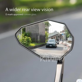 4Rizz black heavy weight bar end mirrors for 7/8, 1, 1-1/4 Inch hollow end handlebars