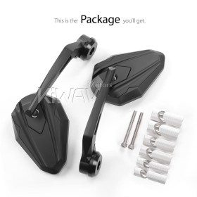 4Rizz black heavy weight bar end mirrors for 7/8, 1, 1-1/4 Inch hollow end handlebars