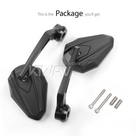 4Rizz black heavy weight bar end mirrors for M8 threaded handlebars
