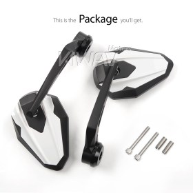 4Rizz white heavy weight bar end mirrors for M8 threaded handlebars
