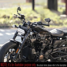 4Rizz black heavy weight bar end mirrors compatible with Harley Sportster S Nightster 2021-