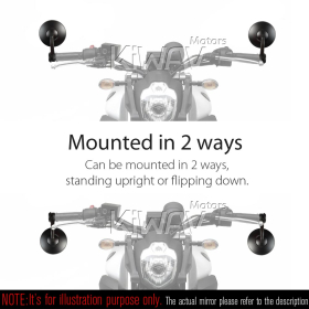 Bob chrome heavy weight bar end mirrors for 7/8, 1, 1-1/4 Inch hollow handlebar