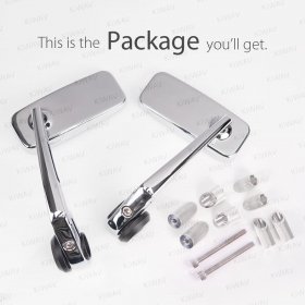 Classic chrome heavy weight bar end mirrors for 7/8 Inch hollow handlebar