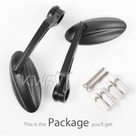 Ultra black heavy weight bar end mirrors for 7/8 Inch hollow handlebar
