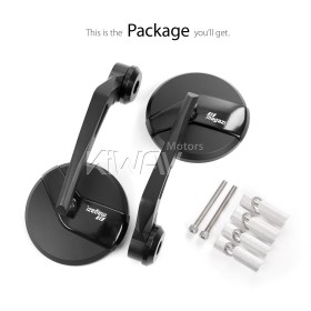 Missie black heavy weight bar end mirrors for 7/8 Inch hollow end handlebars