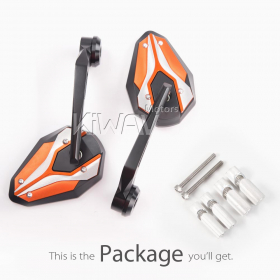 ViperII orange heavy weight bar end mirrors for 7/8 Inch Hollow Handlebar