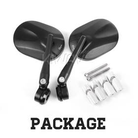 Stark black heavy weight bar end mirrors for 1, 1-1/4 Inch hollow handlebar