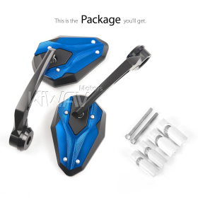 ViperII all blue heavy weight bar end mirrors for 1, 1-1/4 Inch hollow end handlebars
