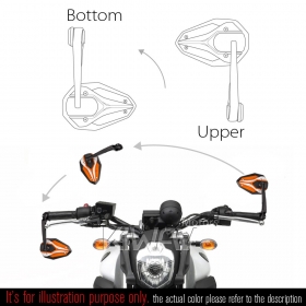 ViperII orange heavy weight bar end mirrors for 1, 1-1/4 Inch Hollow Handlebar
