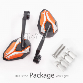 ViperII orange heavy weight bar end mirrors for 1, 1-1/4 Inch Hollow Handlebar