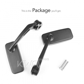 Classic black heavy weight bar end mirrors for M6 threaded handlebars