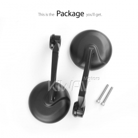 Retro black heavy weight bar end mirrors for M6 threaded handlebars