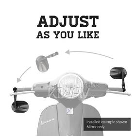 Stark black heavy weight bar end mirrors for M6 threaded handlebars