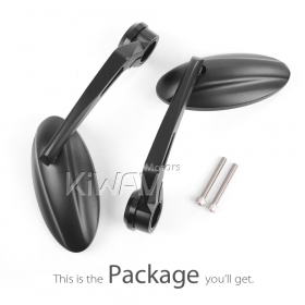 Ultra black heavy weight bar end mirrors for M6 threaded handlebars