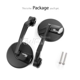 Missie black heavy weight bar end mirrors for M6 threaded handlebars