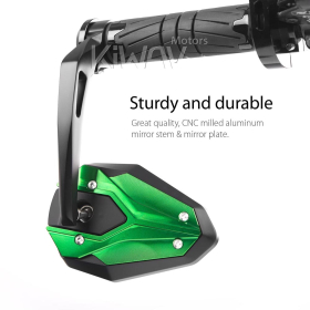 ViperII all green heavy weight bar end mirrors for M6 threaded handlebars