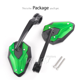 ViperII all green heavy weight bar end mirrors for M6 threaded handlebars