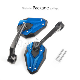 ViperII all blue heavy weight bar end mirrors for M6 threaded handlebars