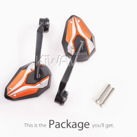 ViperII orange heavy weight bar end mirrors for M6 threaded inside handlebar