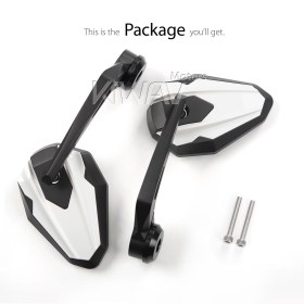 4Rizz white heavy weight bar end mirrors for M6 threaded handlebars