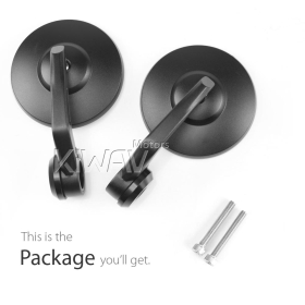 Bob black heavy weight bar end mirrors for M6 threaded handlebars