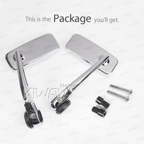 Classic chrome heavy weight bar end mirrors universal fit for yamaha