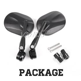 Stark black heavy weight bar end mirrors universal fit compatible with yamaha