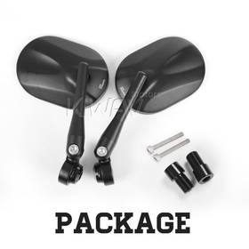 Stark black heavy weight bar end mirrors universal fit compatible with yamaha