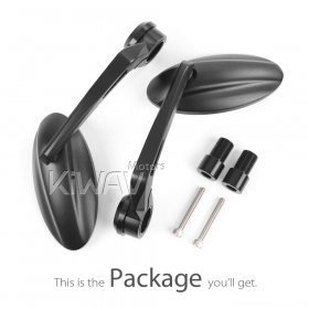 Ultra black heavy weight bar end mirrors universal fit compatible with yamaha
