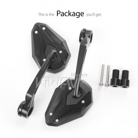 ViperII black heavy weight bar end mirrors compatible with most Yamaha with M16 threaded inside handlebar
