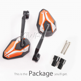 ViperII orange heavy weight bar end mirrors compatible with most Yamaha with M16 threaded inside handlebar