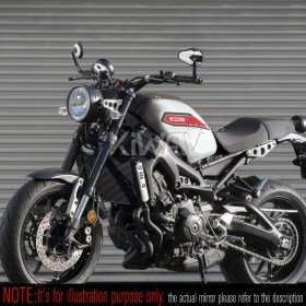 4Rizz white heavy weight bar end mirrors compatible with Yamaha M16 threaded handlebar