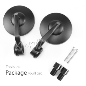 Bob black heavy weight bar end mirrors universal fit compatible with yamaha