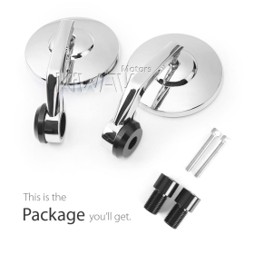 Bob chrome heavy weight bar end mirrors universal fit compatible with yamaha
