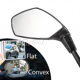 Fist carbon LED mirrors for M10 metric bike with auxiliary LED running light