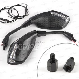 Fist carbon LED mirrors compatible with BMW with auxiliary LED running light