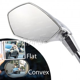 Fist sandblasting chrome LED mirrors compatible with Harley Davidson with auxiliary LED running light