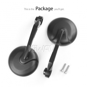 Retro black bar end mirrors compatible with Moto Guzzi motorcycles