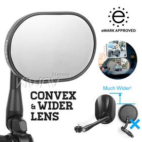 Stark black bar end mirrors compatible with Moto Guzzi motorcycles