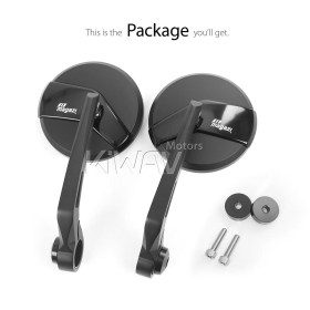 Missie black bar end mirrors compatible with Moto Guzzi