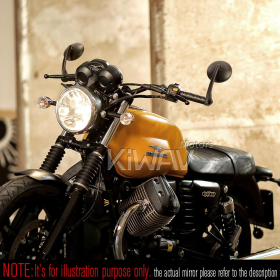 Eclipse black bar end mirrors compatible with Moto Guzzi motorcycles
