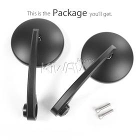 Eclipse black bar end mirrors compatible with Moto Guzzi motorcycles