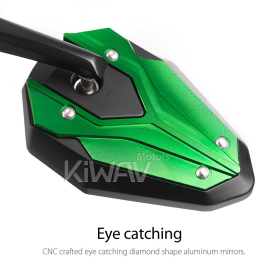 ViperII all green bar end mirrors compatible with Moto Guzzi motorcycles