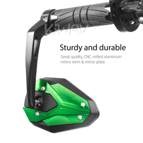 ViperII all green bar end mirrors compatible with Moto Guzzi motorcycles