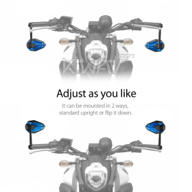 ViperII all blue bar end mirrors compatible with Moto Guzzi