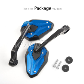 ViperII all blue bar end mirrors compatible with Moto Guzzi