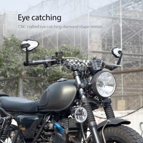 バーエンドミラー　4Rizz　白　モト・グッツィ(Moto Guzzi)モデルに取付可能