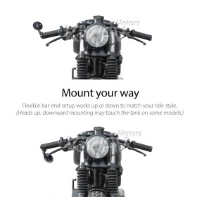 Orbii black bar end mirror a piece compatible with Moto Guzzi motorcycles